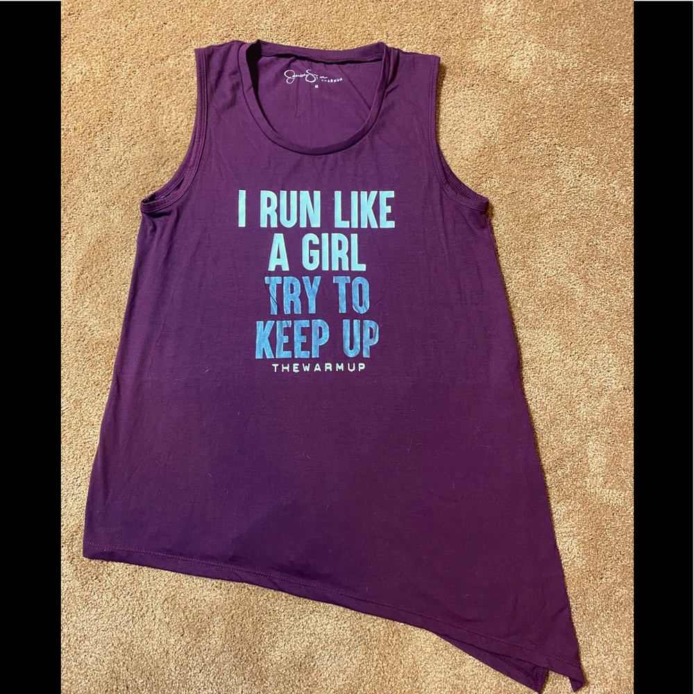 Tank Top ‘I Run Like A Girl Try To Keep Up’ Jessica Simpson Women’s size Medium